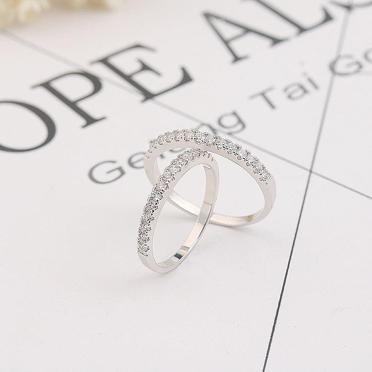 Women's Diamond Micro Setting Fashion Simple Zircon Rings
