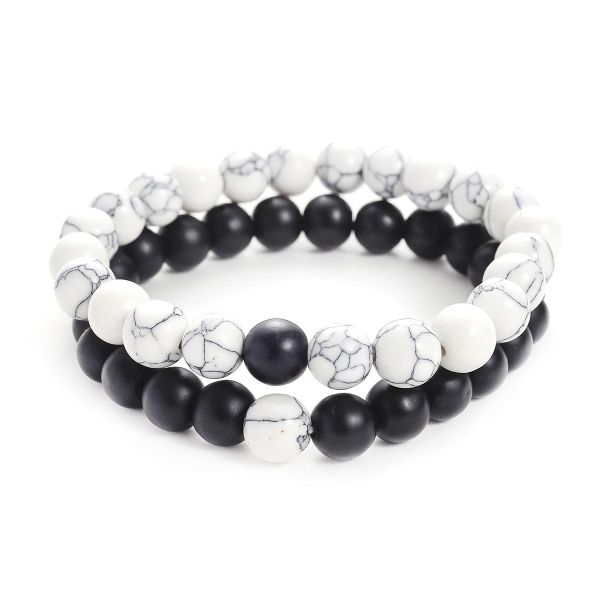 Charming Frosted Gemstone Two-piece Beaded Suit Bracelet