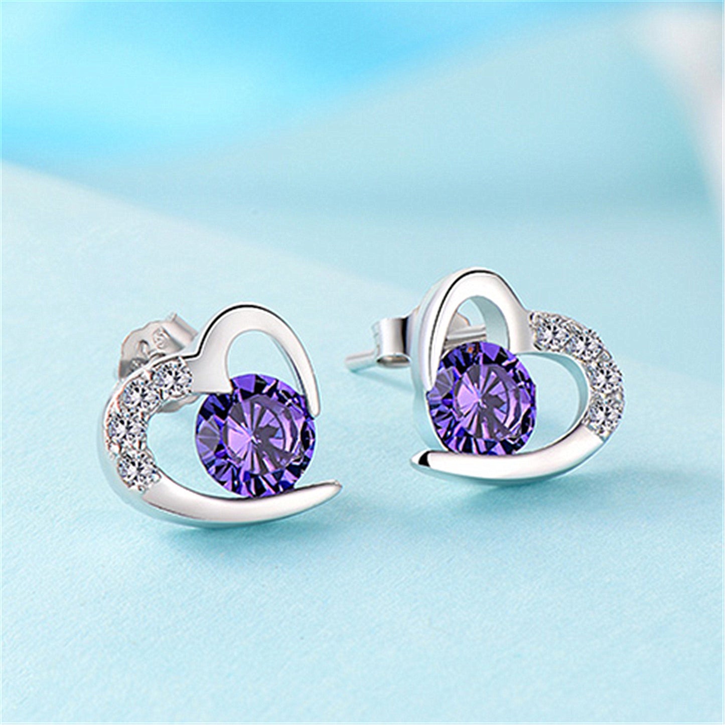 Soft Love Heart-shaped Sier Jewelry Ear Earrings