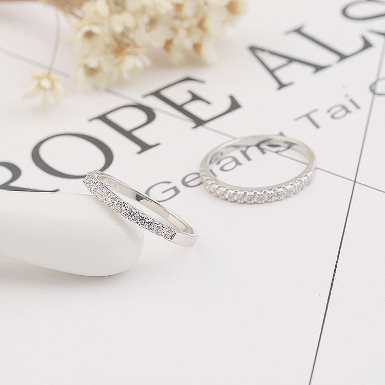Women's Diamond Micro Setting Fashion Simple Zircon Rings