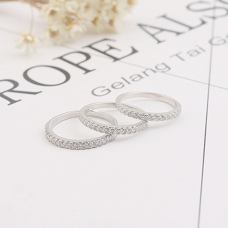 Women's Diamond Micro Setting Fashion Simple Zircon Rings