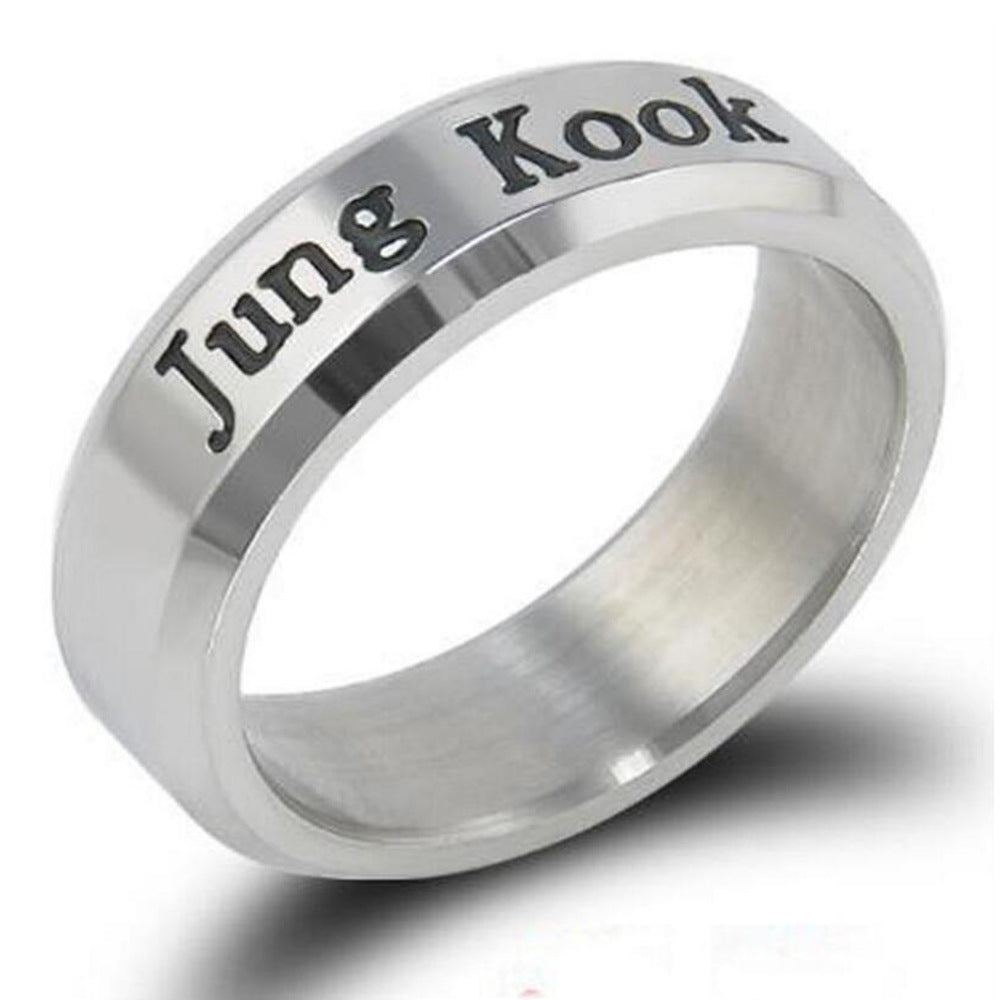 Korean Small Group Peripheral Stainless Steel Rings