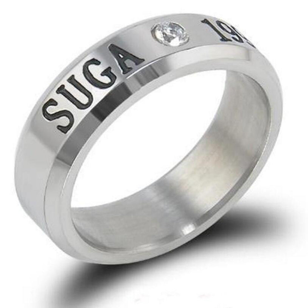 Korean Small Group Peripheral Stainless Steel Rings