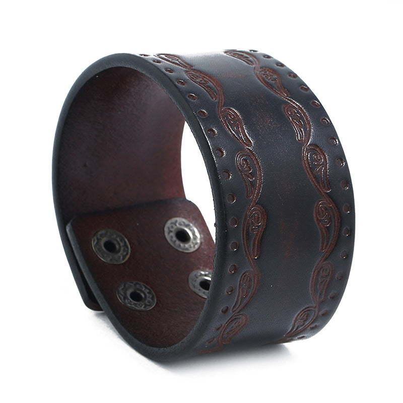 Punk Retro Cattle Leather Versatile Simple Bracelet