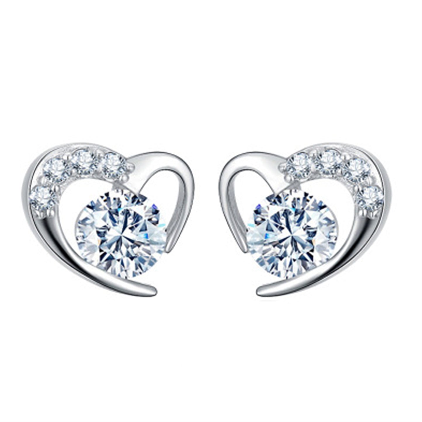 Soft Love Heart-shaped Sier Jewelry Ear Earrings