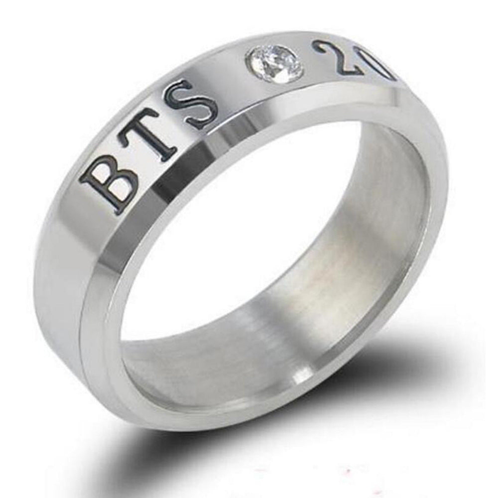 Korean Small Group Peripheral Stainless Steel Rings