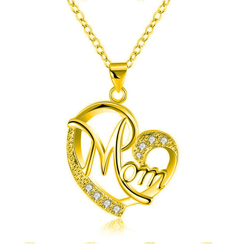 Mother Love Heart Clavicle Chain Mother's Pendants