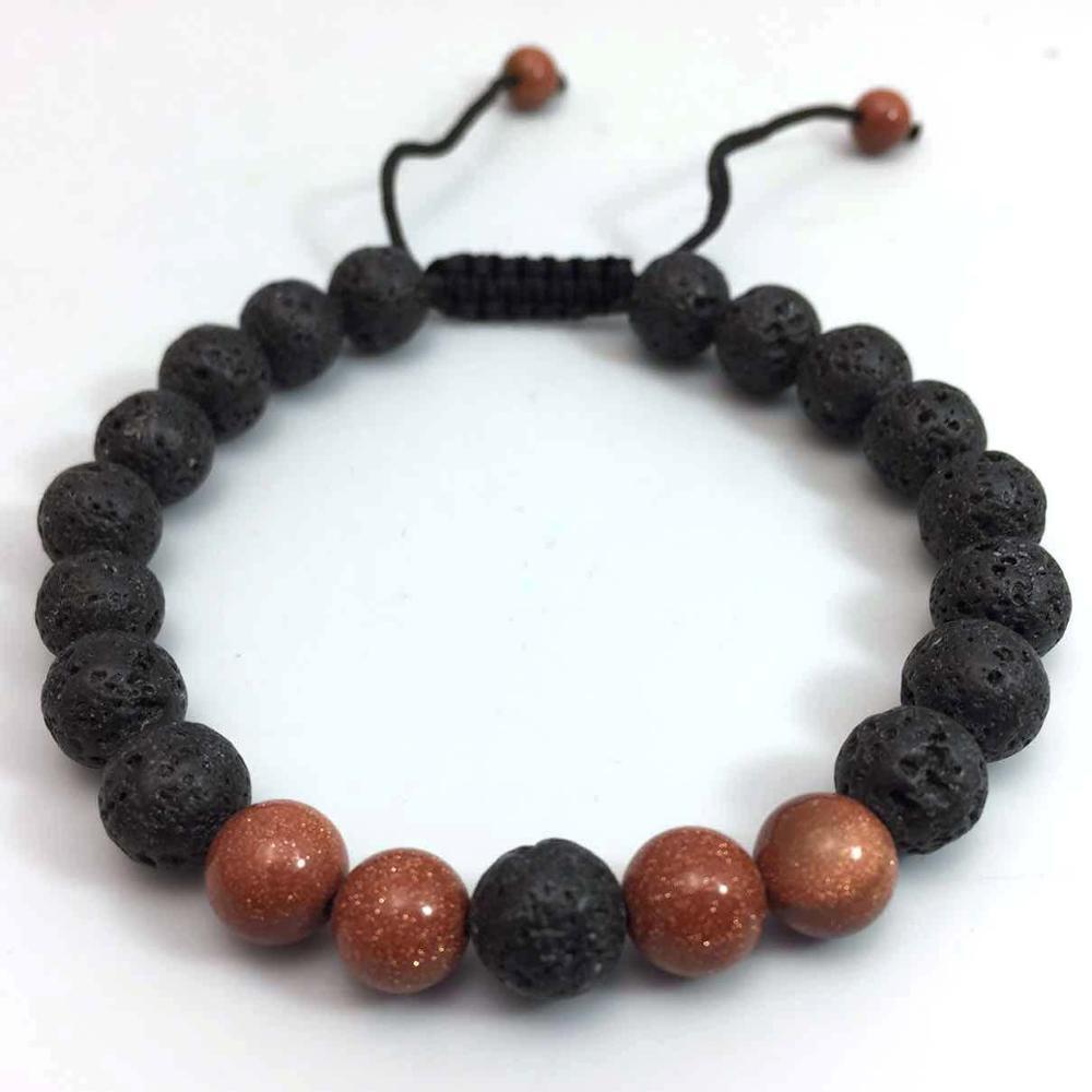 Couple Cover Beads Volcanic Rock White Turquoise Handmade Bracelet