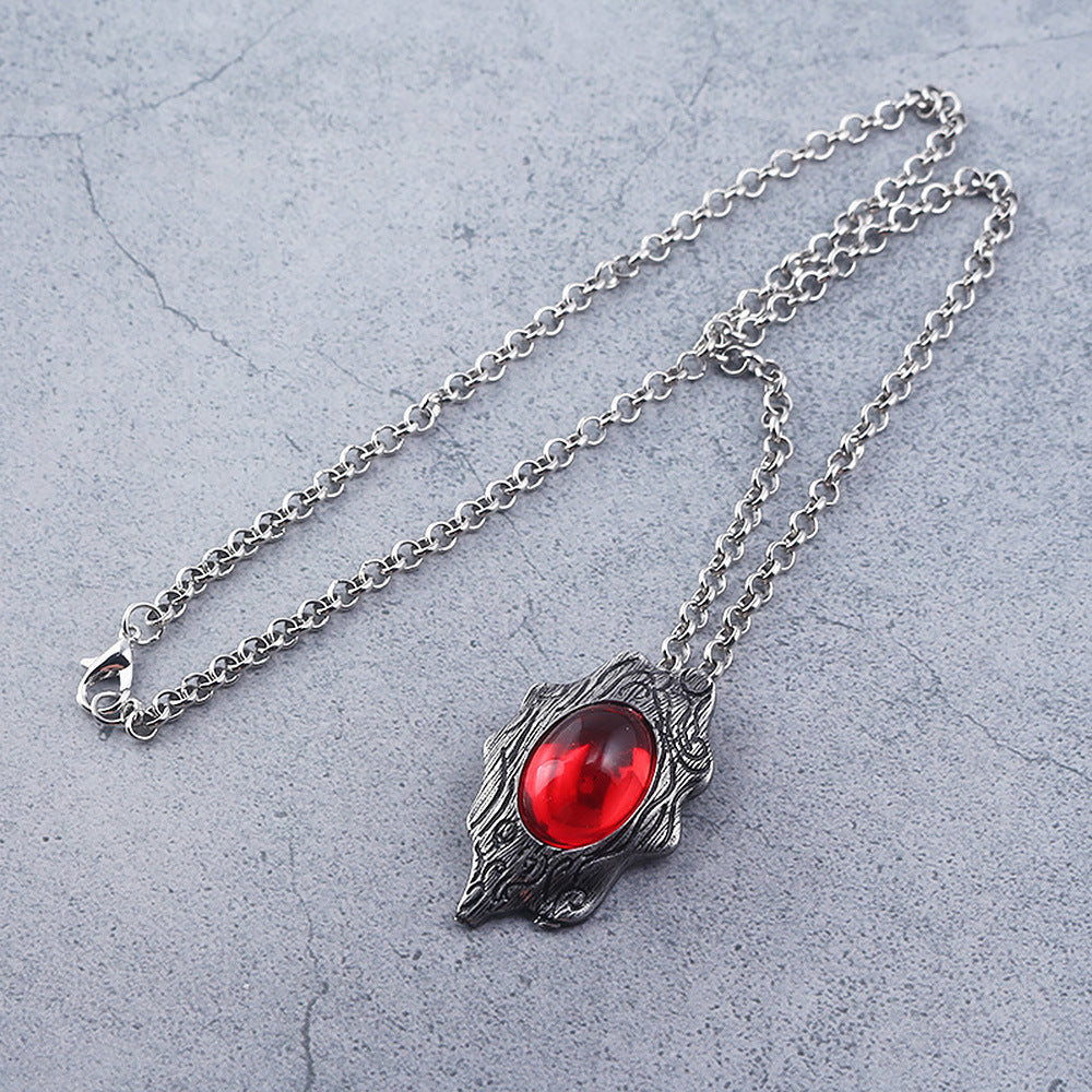 Game Ghost Cry Dante Peripheral Metal Ruby Souvenir Necklaces