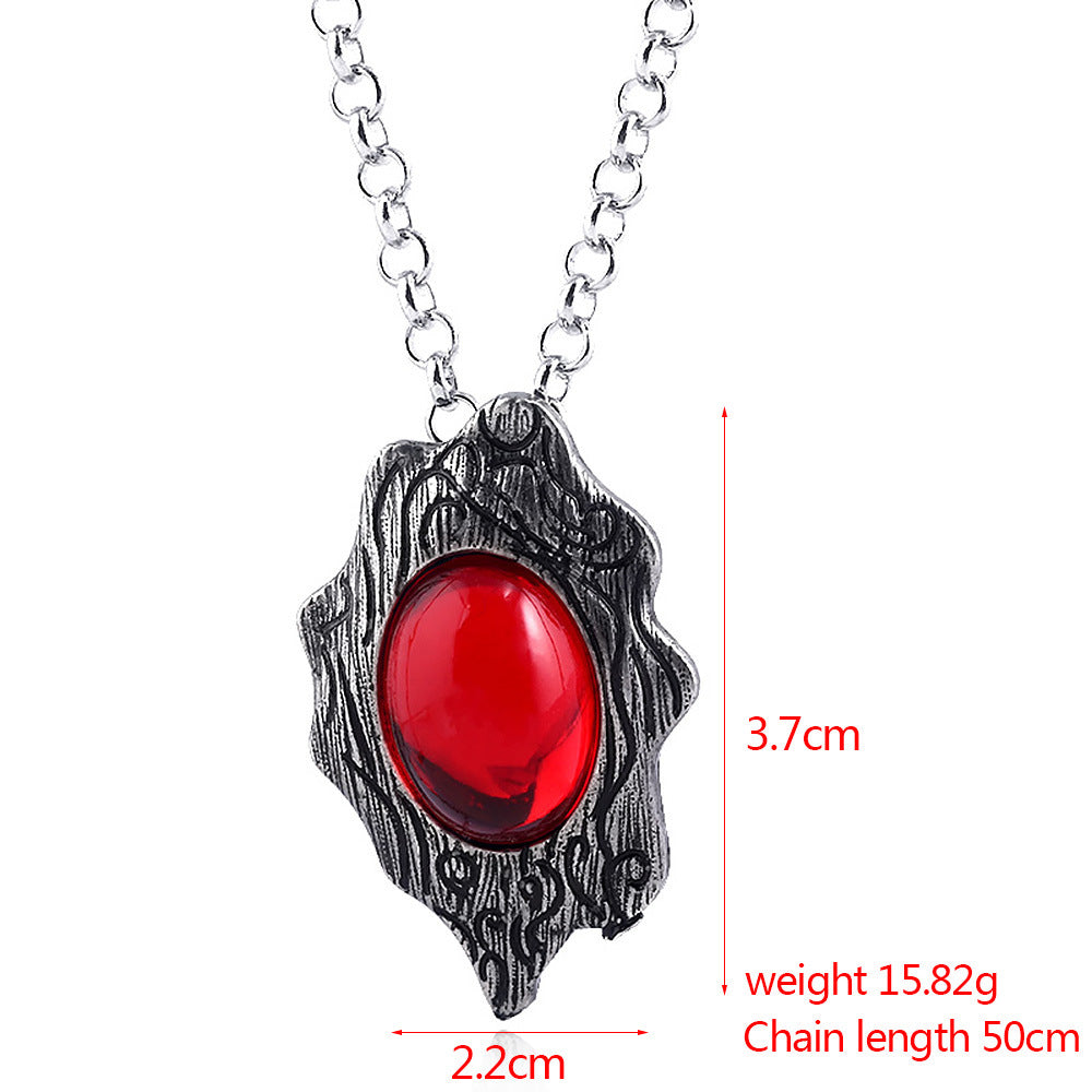 Game Ghost Cry Dante Peripheral Metal Ruby Souvenir Necklaces