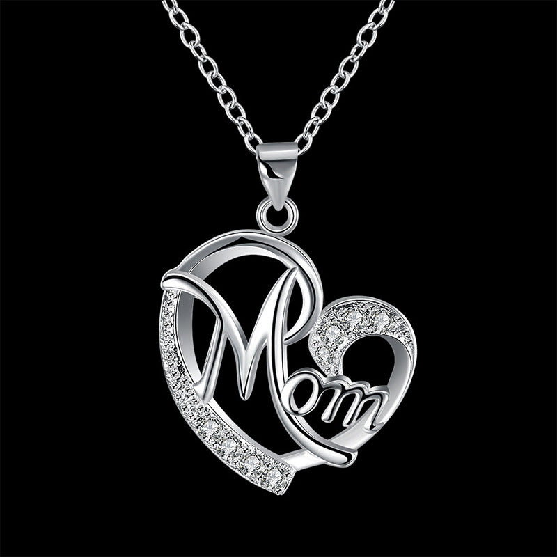 Mother Love Heart Clavicle Chain Mother's Pendants