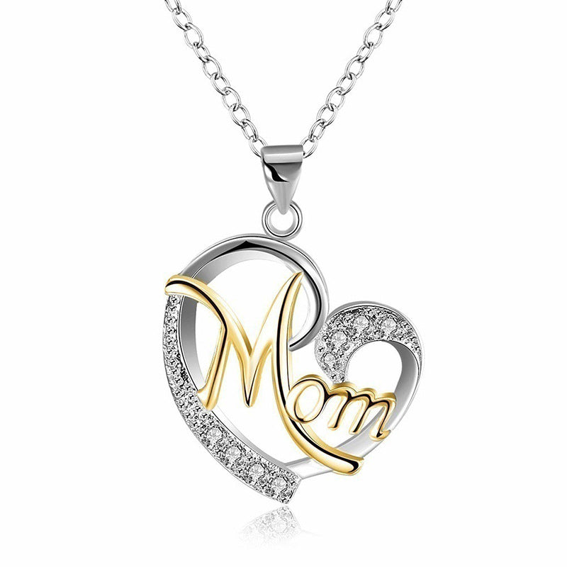 Mother Love Heart Clavicle Chain Mother's Pendants