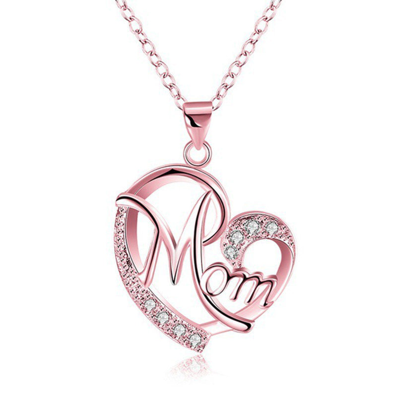 Mother Love Heart Clavicle Chain Mother's Pendants