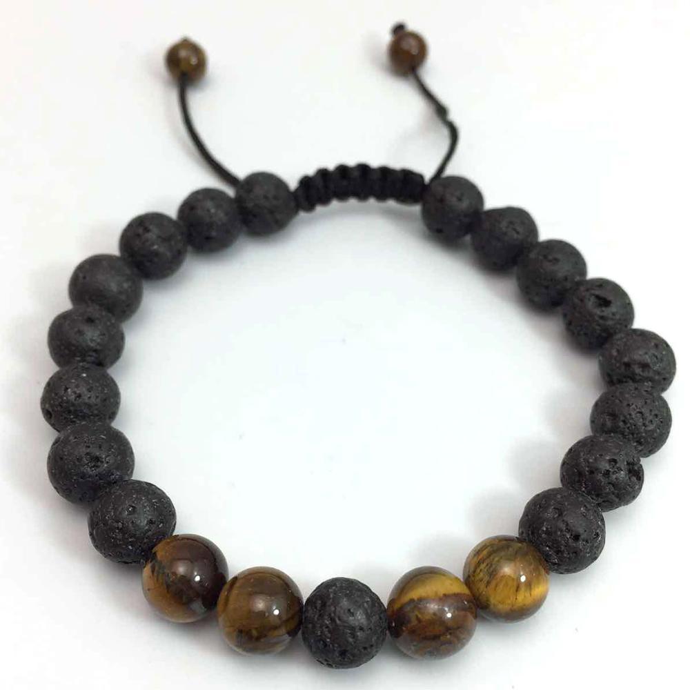 Couple Cover Beads Volcanic Rock White Turquoise Handmade Bracelet