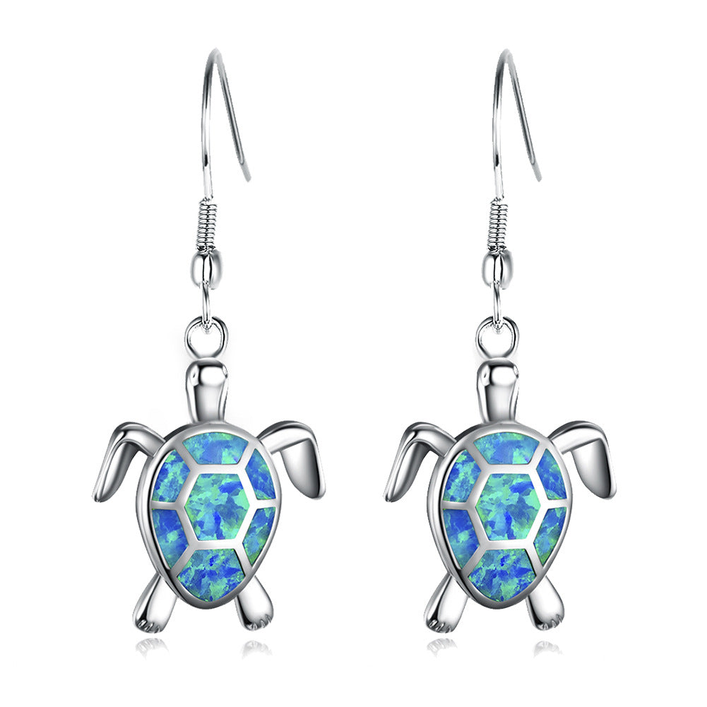 Innovative Women's Marine Turtle Cute Compact Earrings