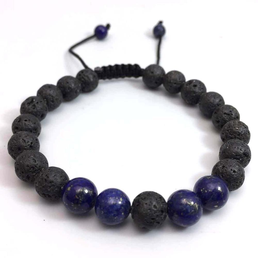 Couple Cover Beads Volcanic Rock White Turquoise Handmade Bracelet