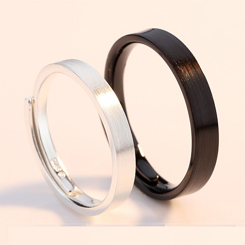 Couple Pair Sterling Sier Simple Male Rings