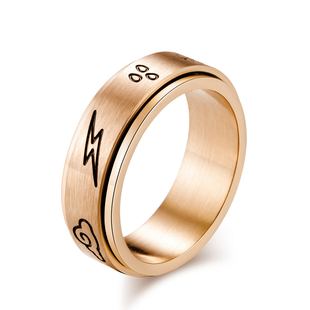 Steel Rotating Couple Natural Weather Sun Moon Star Cloud Rings