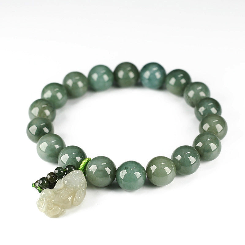 Women's & Men's Natural Emerald Oil Green Jade For Bracelets