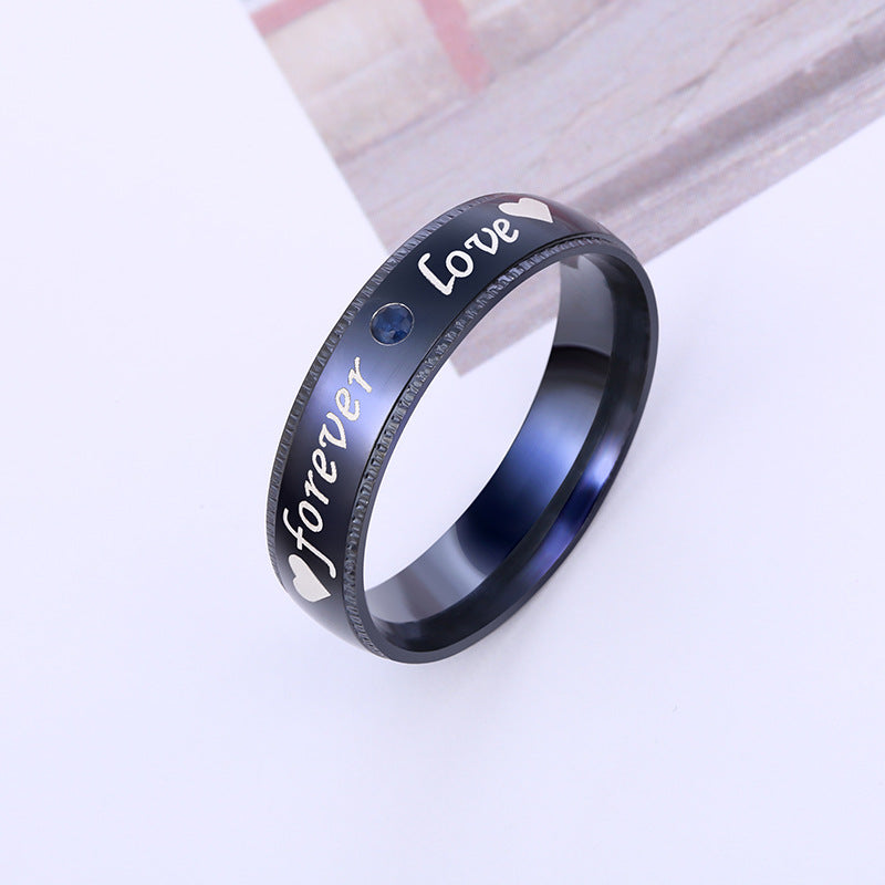 Steel Ornament Korean Style Titanium Couple Rose Rings