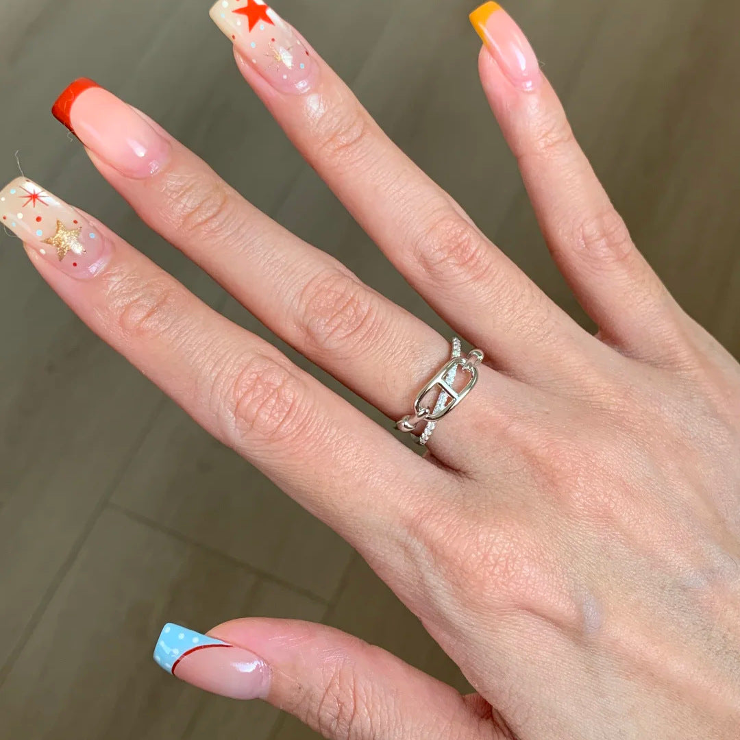 Women's Pig Nose Cross Light Luxury Personalized Ring