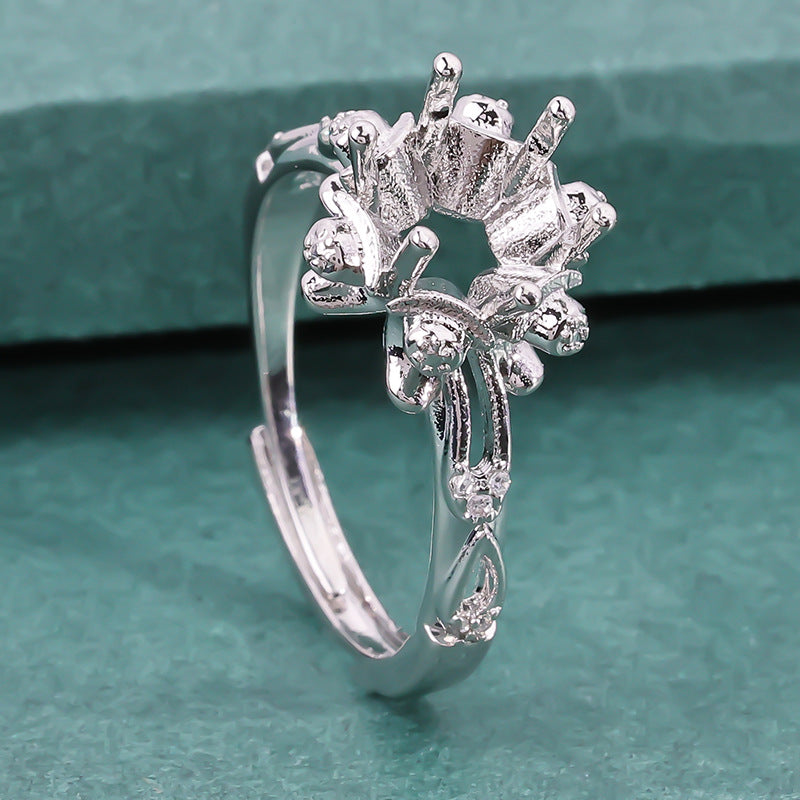 Setting Round Luxury Pointed Bottom Chinese Diamond Live Ring