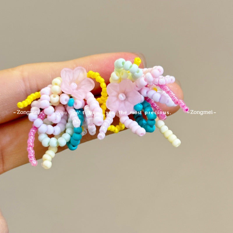 Women's Sweet Flower Cluster Hand-woven Creative French Rings