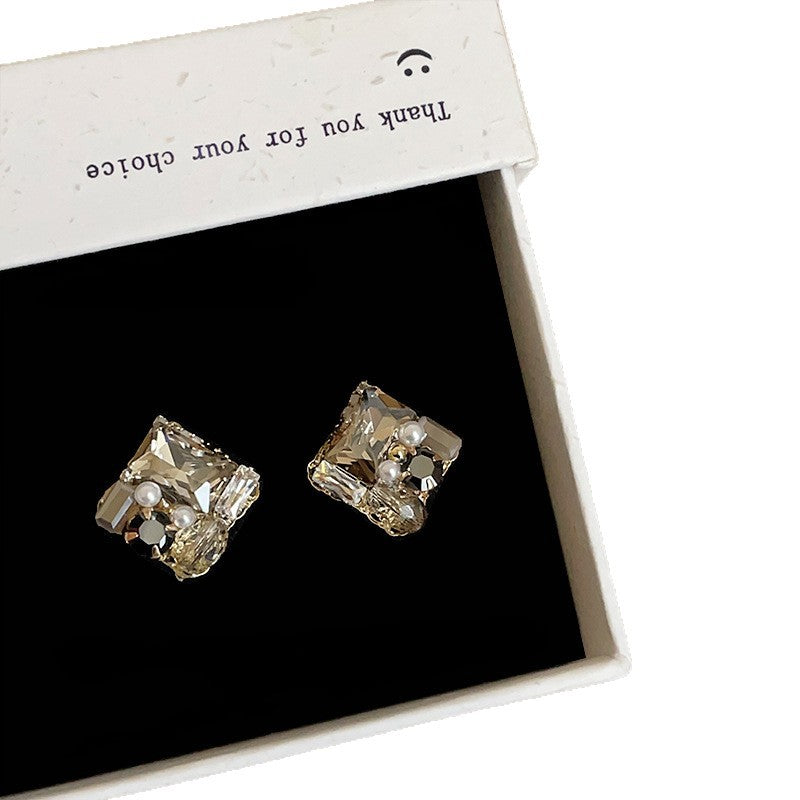 Women's Design Geometric Crystal Pearl Square For Mild Luxury Rings
