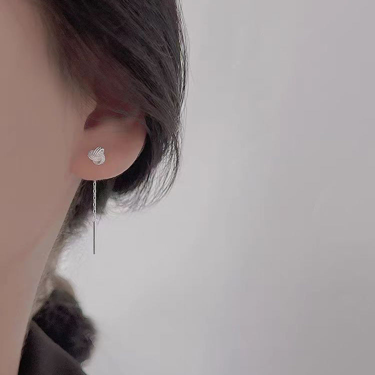 Sier Needle Knot Tassel Fashion Sweet Summer Light Luxury Ear Line