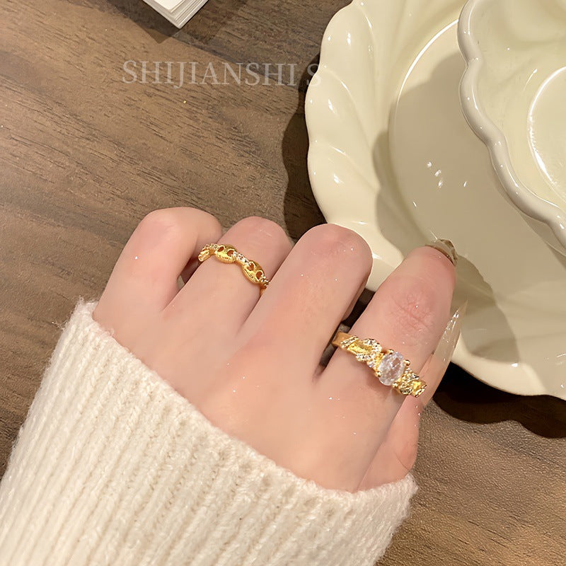 Gilding Simple Female Light Luxury Minority Ring