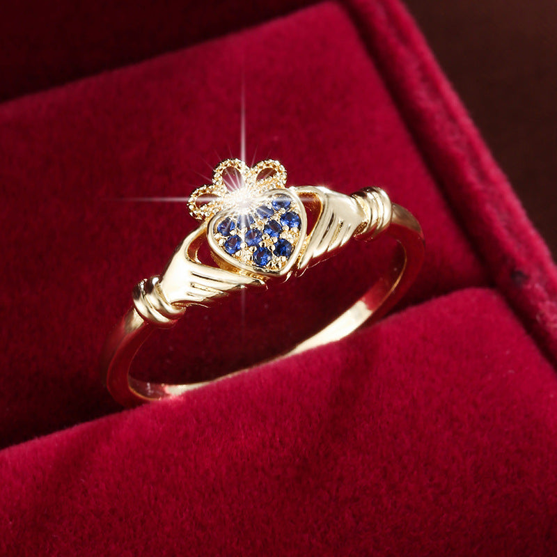 Women's Love Proposal Pure Copper Exquisite Light Luxury Wedding Ring