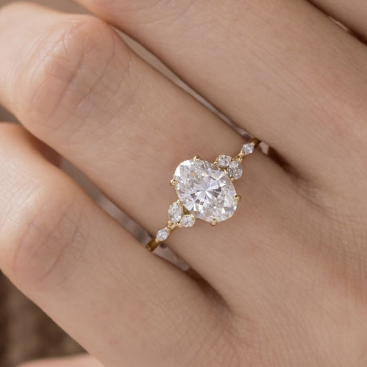 Egg-shaped Fashion Carat Shiny Marriage Engagement Rings