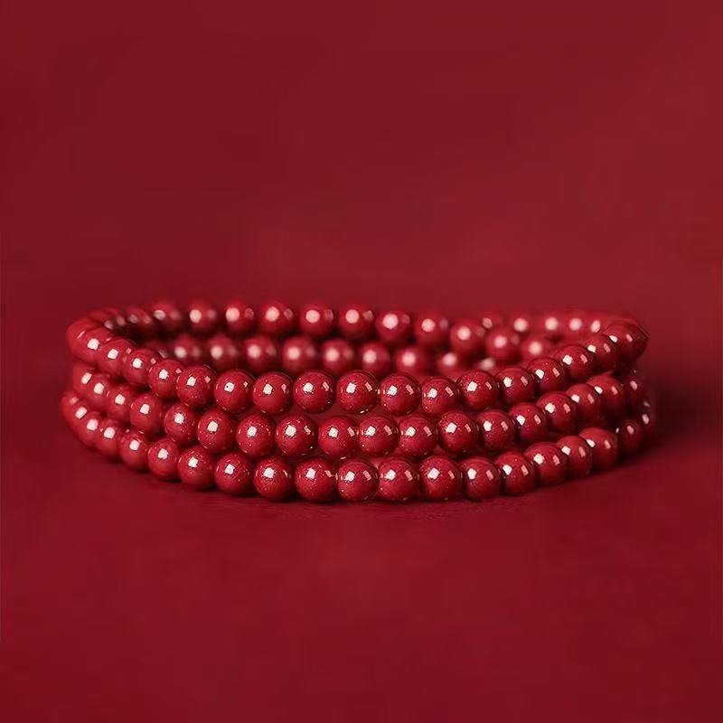 Women's Ore Cinnabar Purple Gold Sand Red Single Circle Three Bracelet