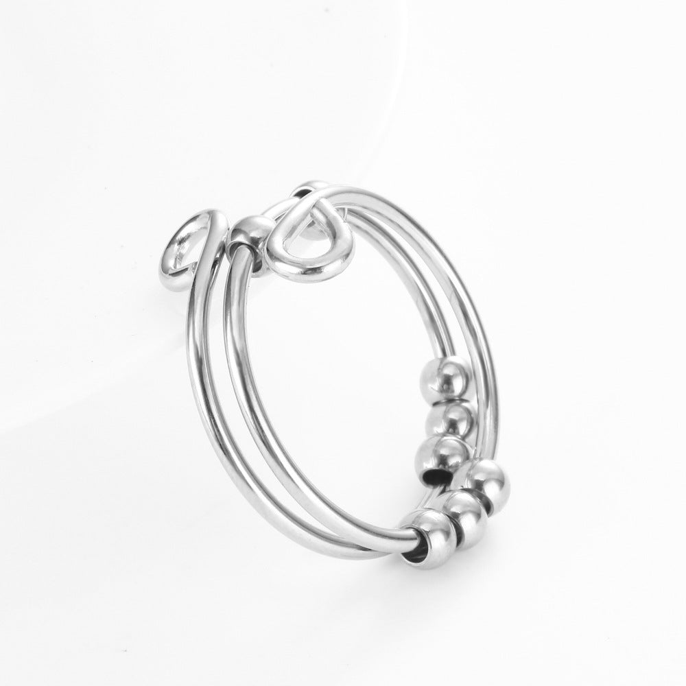 Steel Winding Accessories Anxiety Relief Ornament Rings