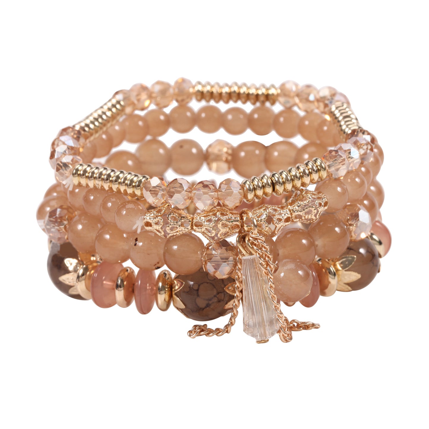Bohemian Crystal Four Glass Elastic Exquisite Bracelet