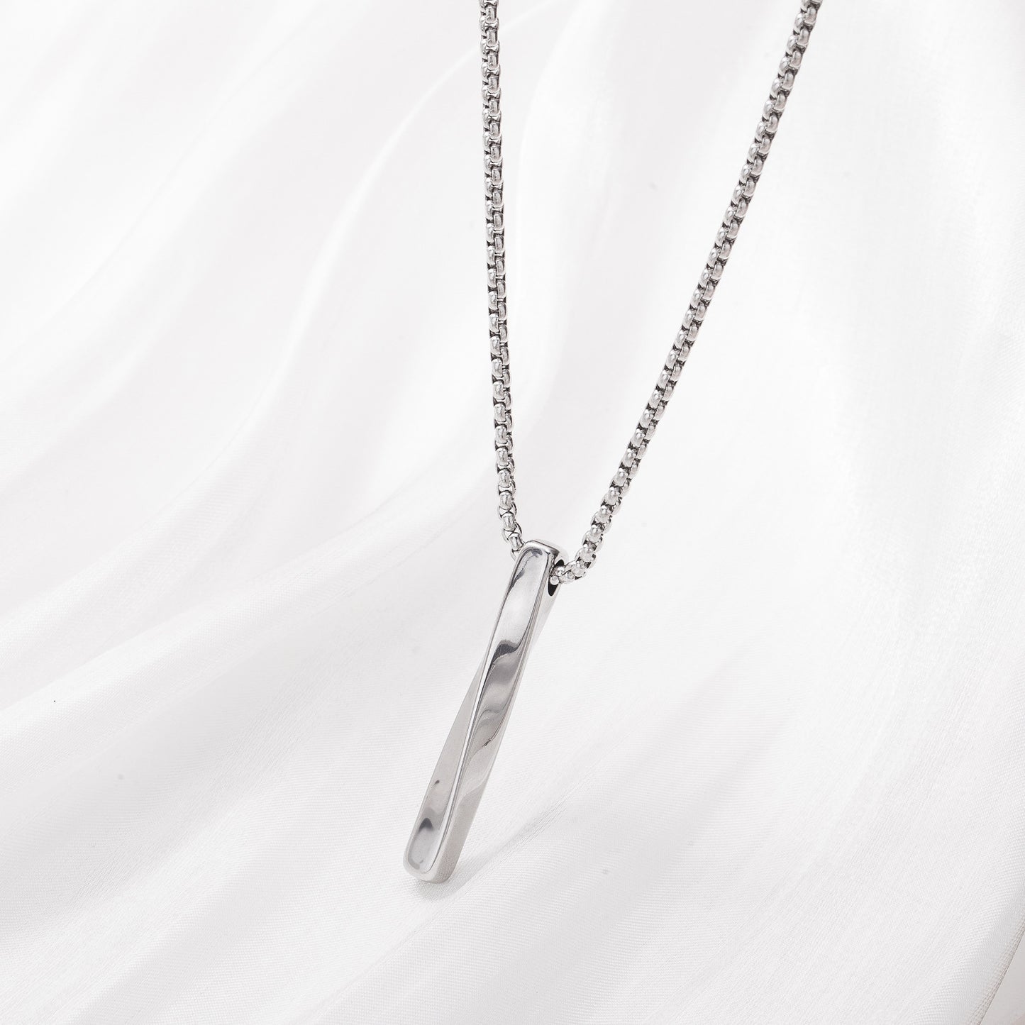 Men's Long Stainless Steel Sweater Chain Gold Plating Simple Geometric Necklaces