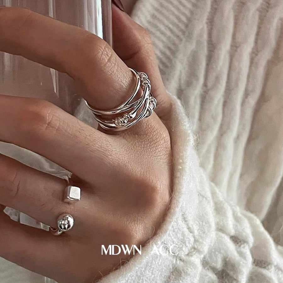 Women's Finger With Cold Personality Simple Argent Pur Rings