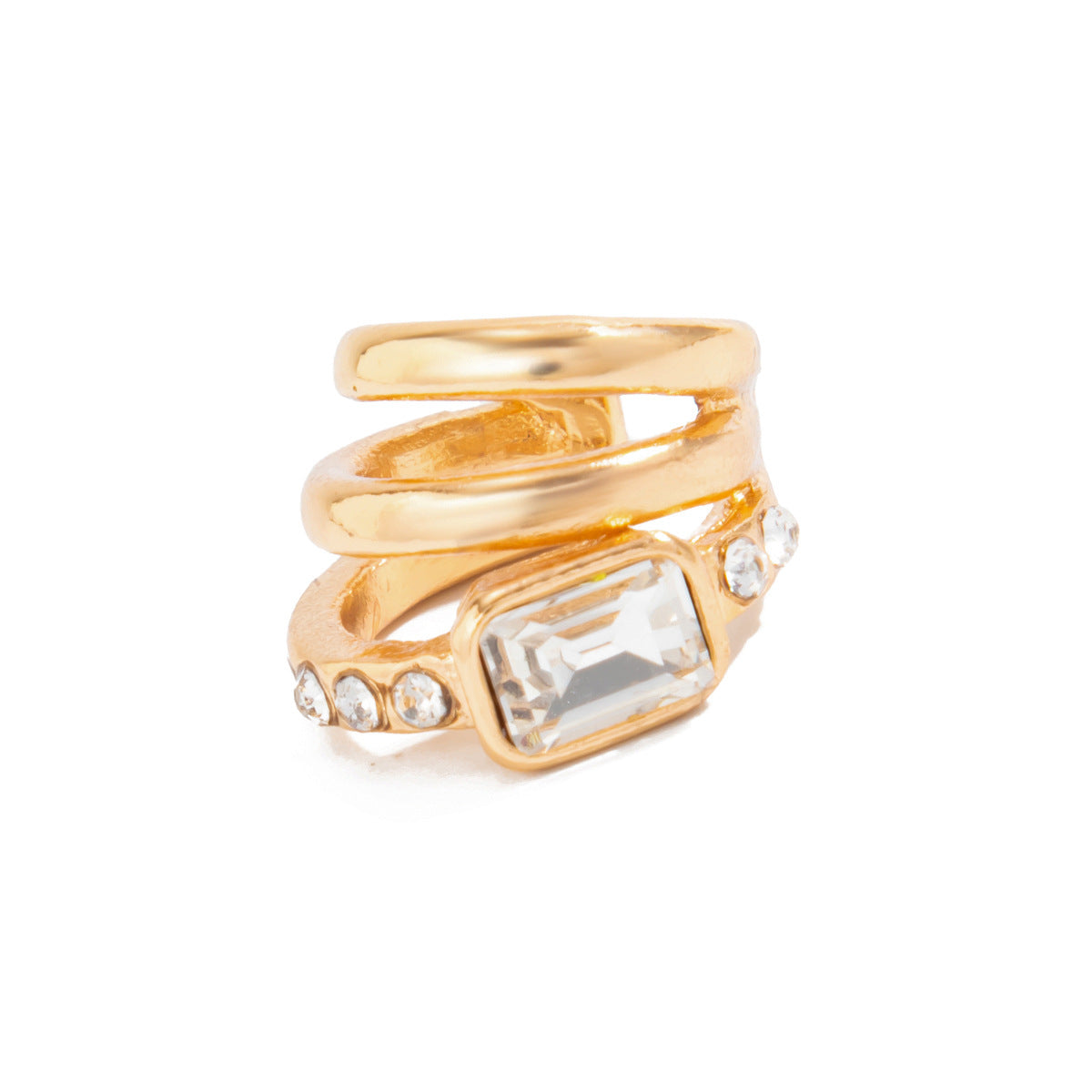 Cube Sugar Skeleton Three-ring Clip Female Ear Buckle