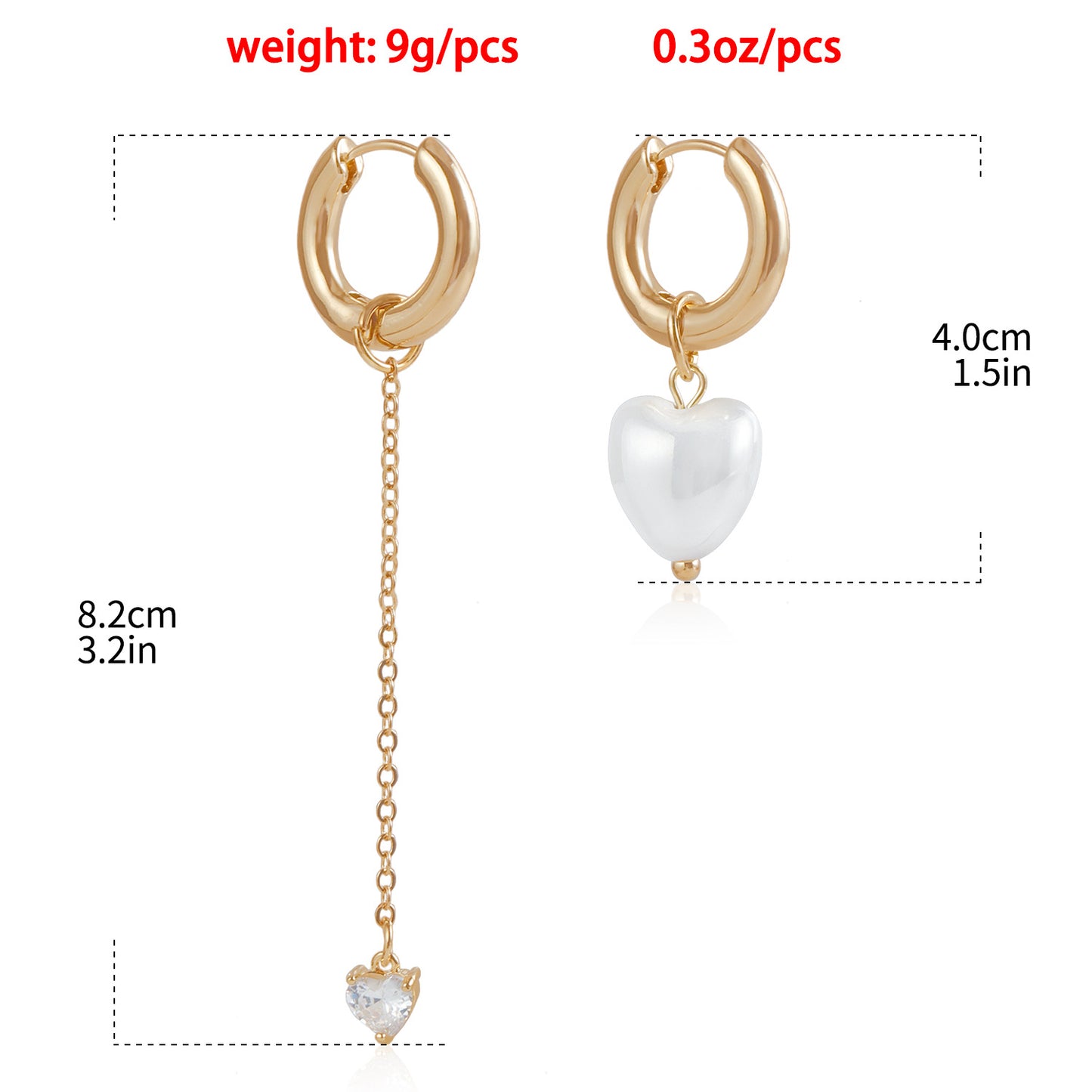 Tassel Love Heart Fashion High Sense Peach Light Luxury Earrings