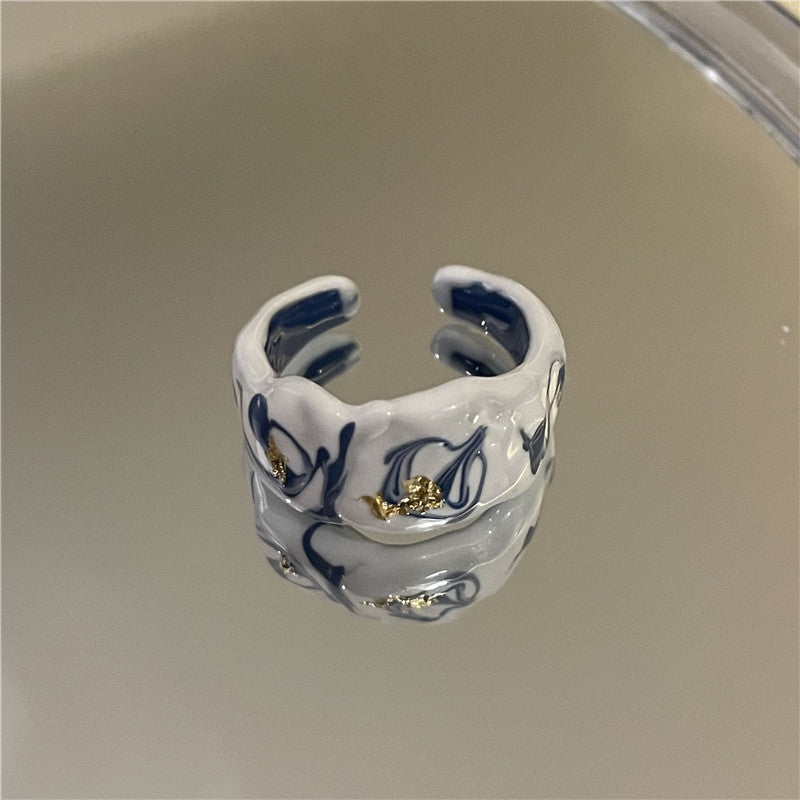 Niche Gold Foil Sealing Glaze Dripping Oil Opening Rings