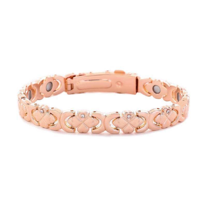 Luxury Fashion Rose Flower Magnet Diamond Single Bracelet