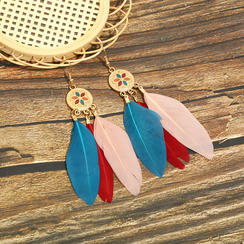 Your Light Purple Refreshing Colorful Feather Earrings