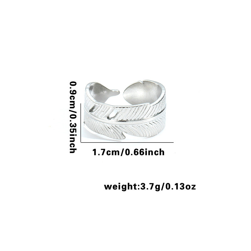 Minority Flower V-shaped Design Irregular Geometric Hollow Rings