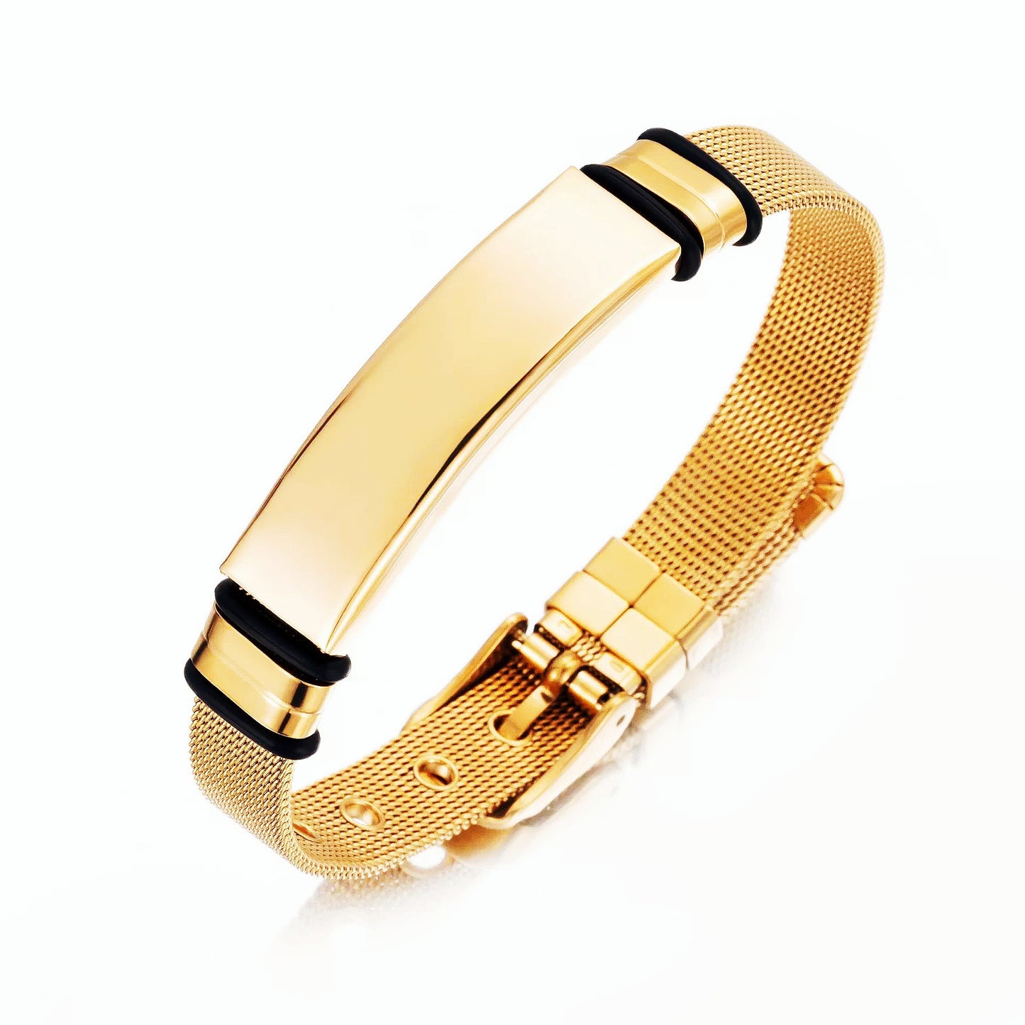 Glossy Can Carve Writing Stainless Couple Inscribed Medical Mark Bracelet