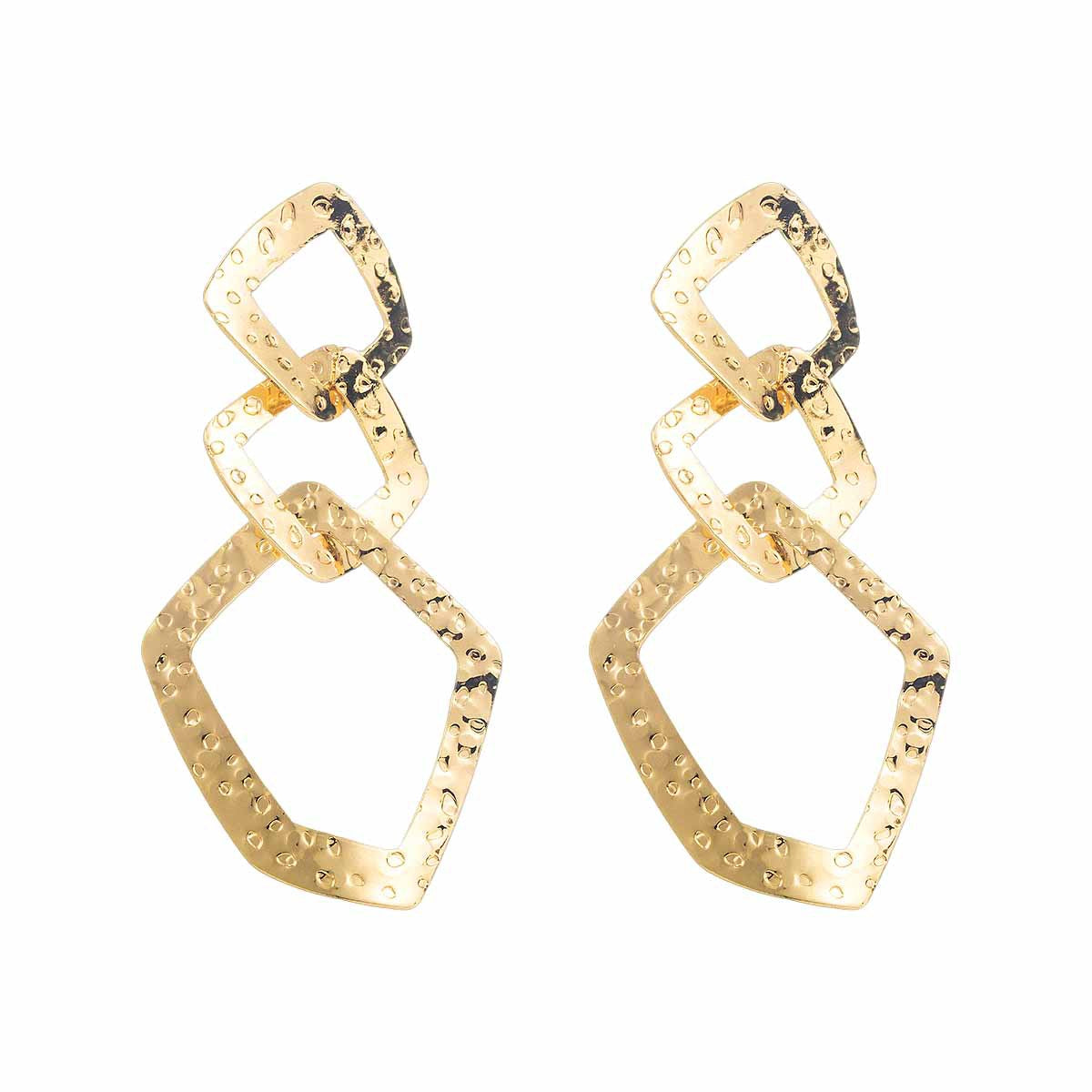 Fashion Exaggerated Geometry Irregular Metal Personality Heart Water Drops Earrings