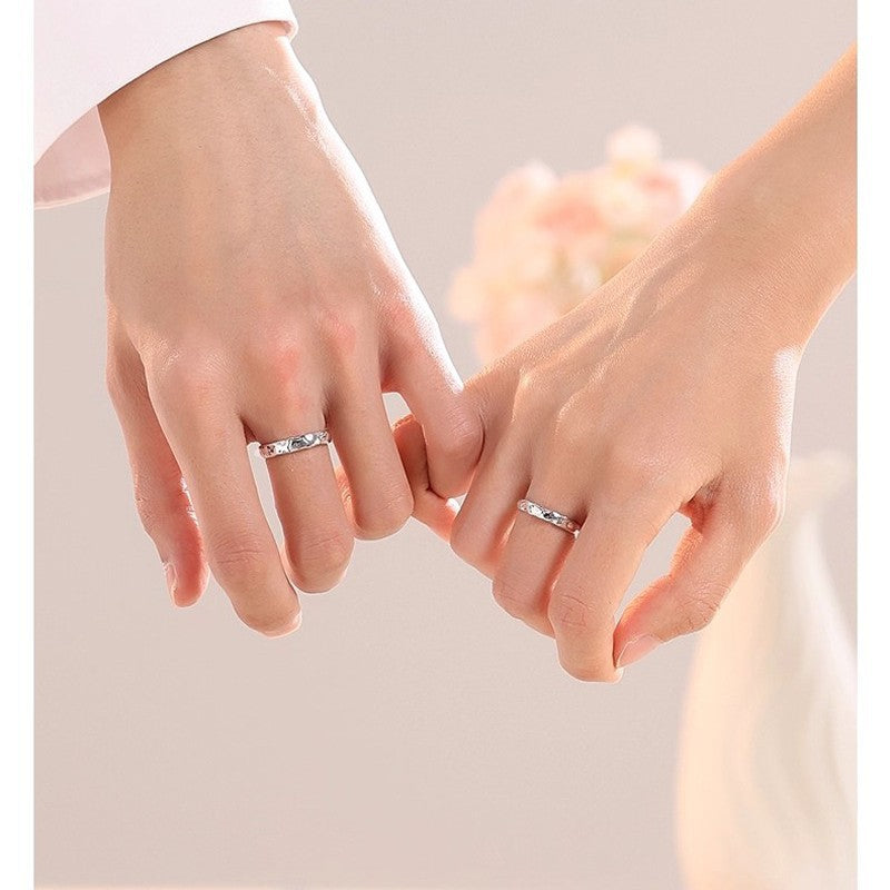 Women's & Men's Puppy Couple Design Minimalist Wave Fresh Rings