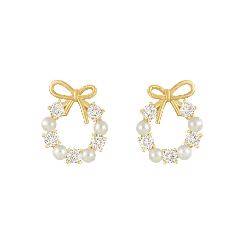 Women's Story Romantic Star Moon Ear Niche Design Flower Sier Stud Earrings