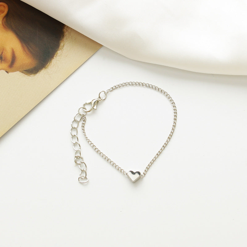 Loving Heart Female French Entry Lux Design Peach Clavicle Chain Necklaces