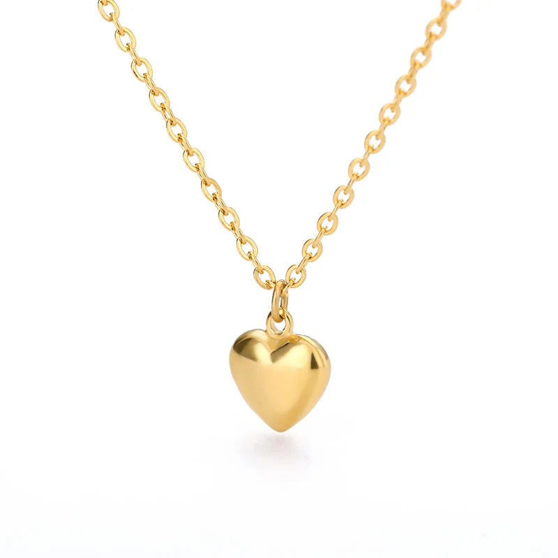 Simple Fashion Gold-plated Peach Heart Clavicle Chain Heart-shaped Necklace