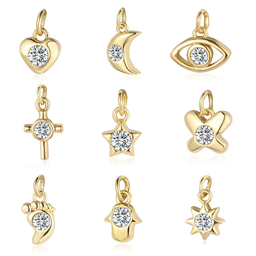 Elephant Eyes Copper Zircon Ornament Accessories Star Moon Pendants